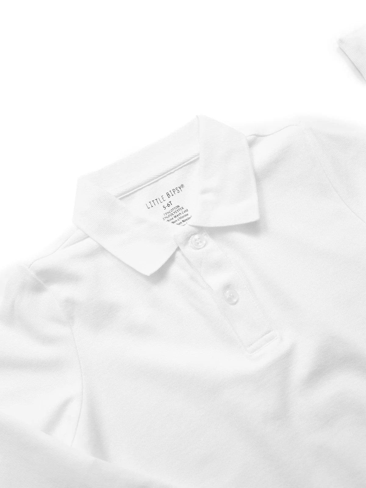 Basic Long Sleeve Polo Shirt - White - Image 5