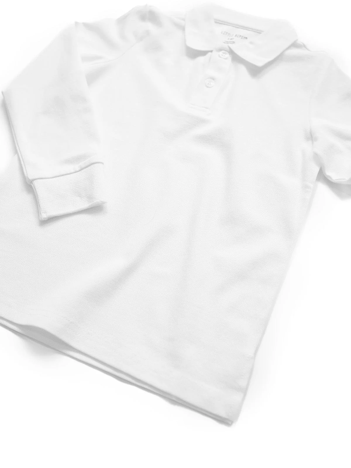 Basic Long Sleeve Polo Shirt - White - Image 6