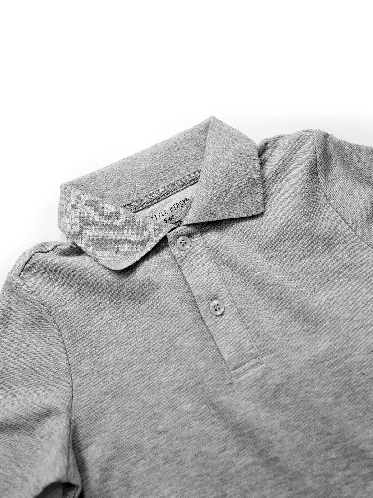 Basic Short Sleeve Polo Shirt - Grey - Image 5