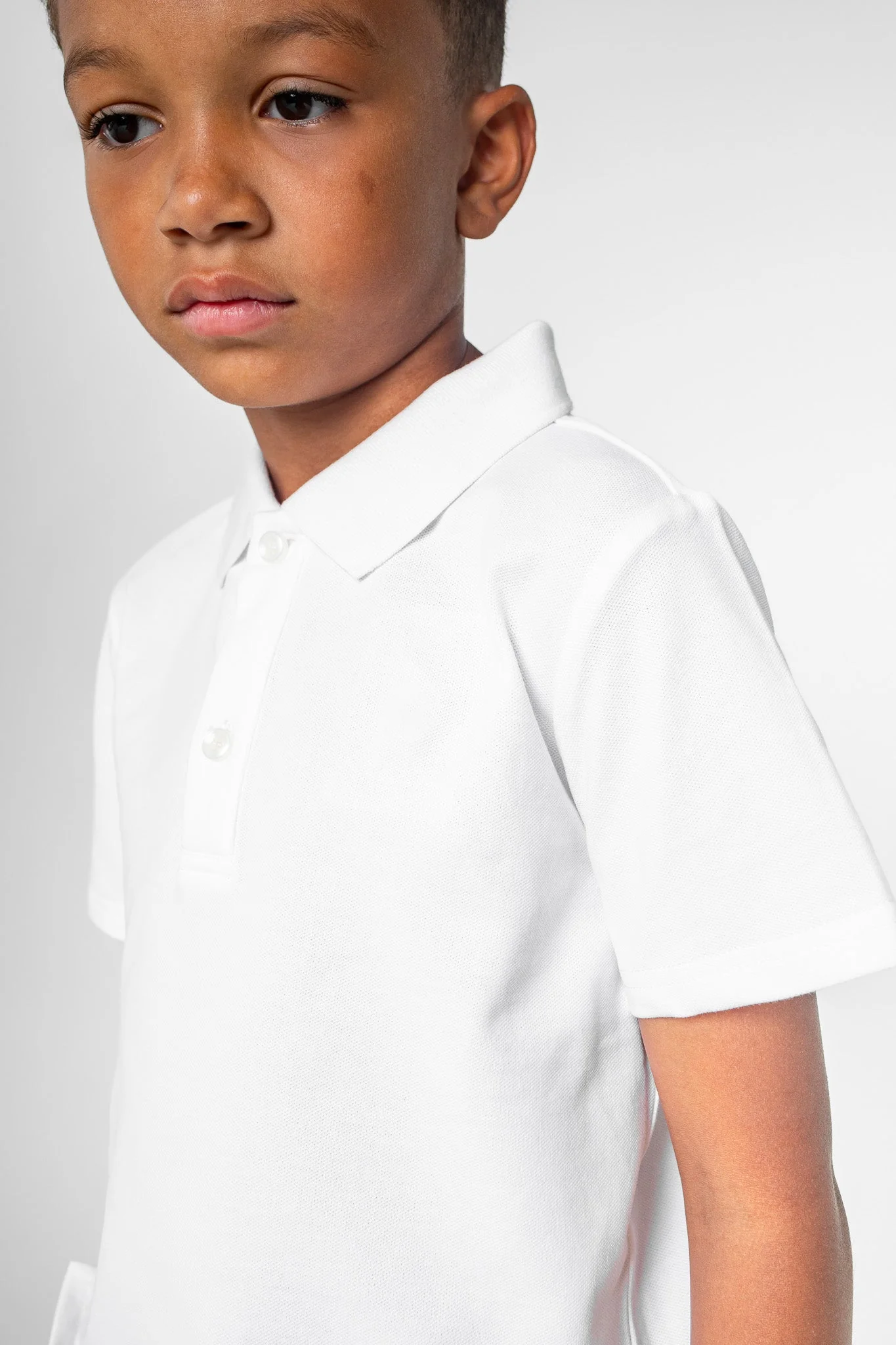 Basic Short Sleeve Polo Shirt - White - Image 6