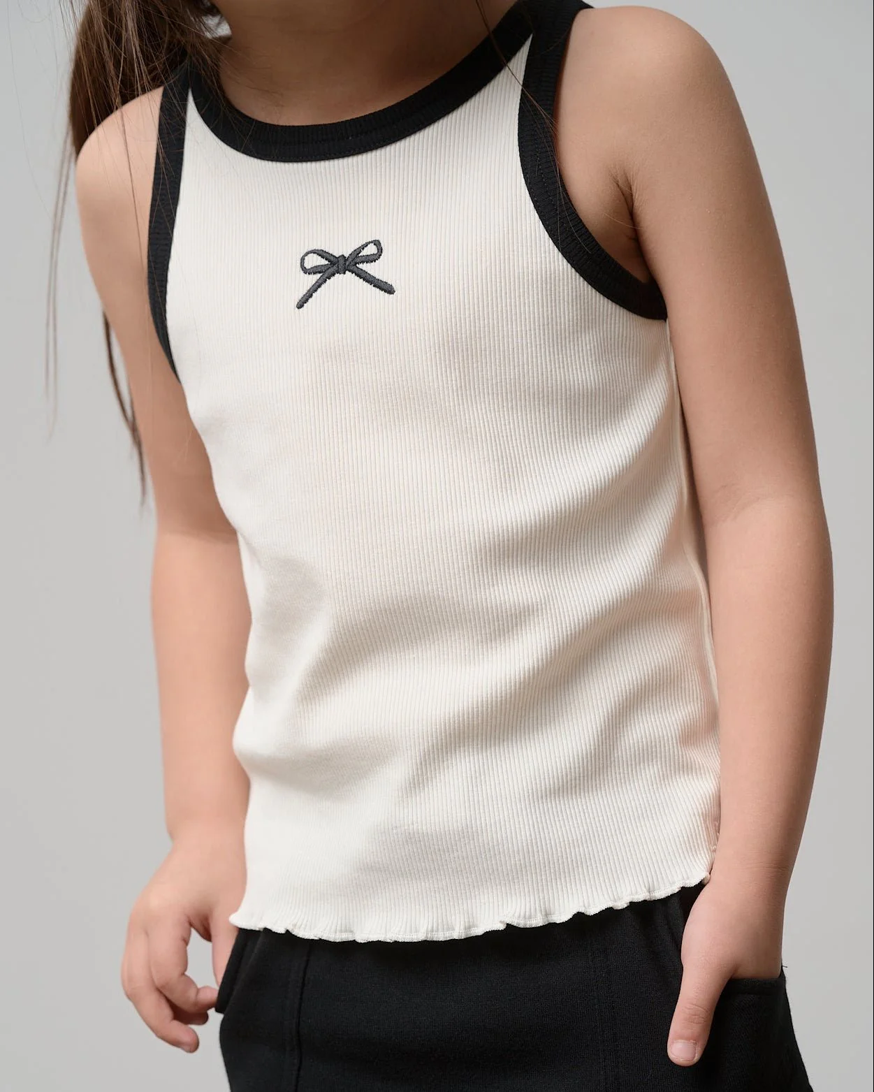 Bow Ribbed Tank - Vanilla - Image 3