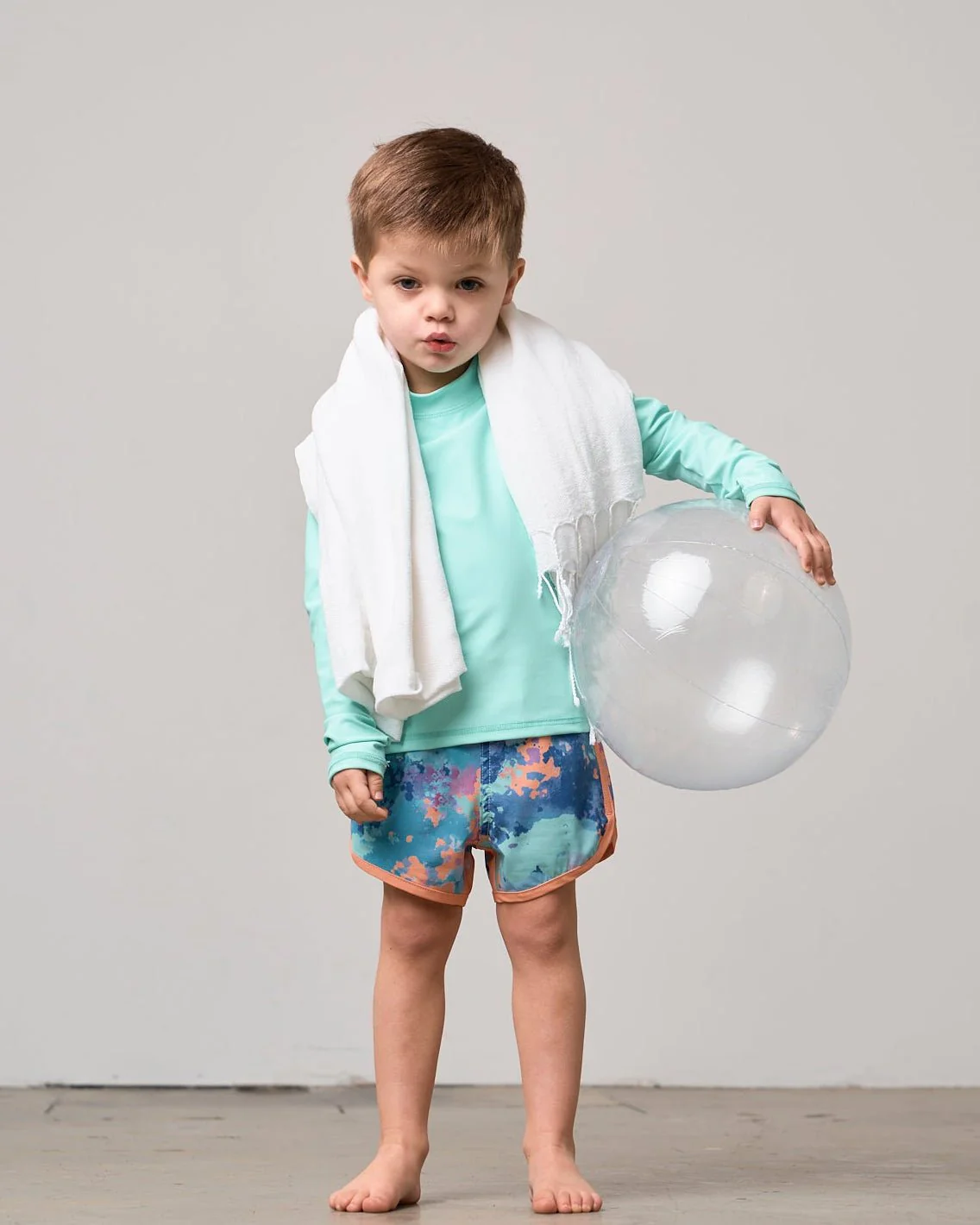 Boy's Swim Short - Melon Watercolor - Image 5