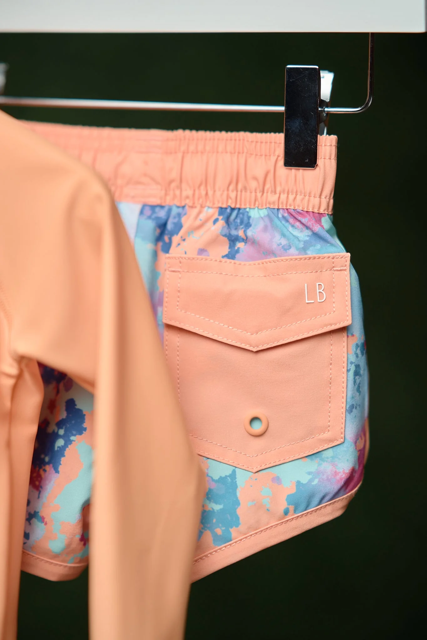 Boy's Swim Short - Melon Watercolor - Image 7