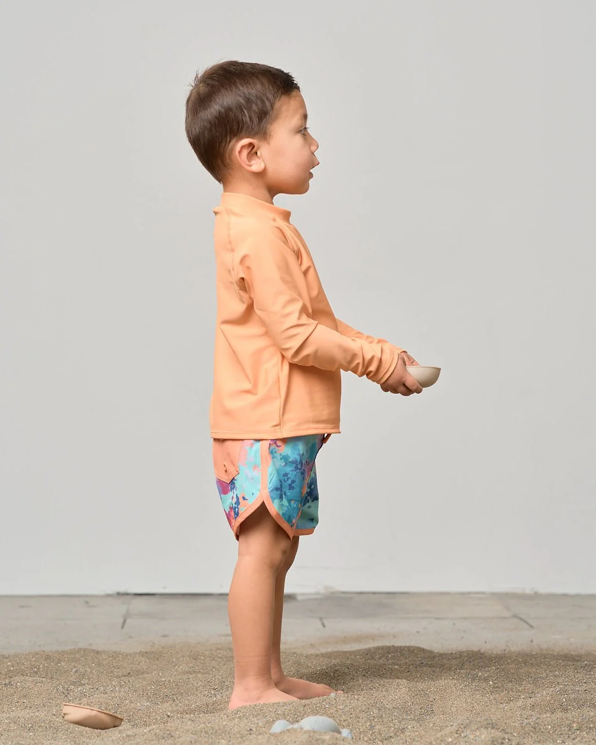 Boy's Swim Short - Melon Watercolor - Image 9