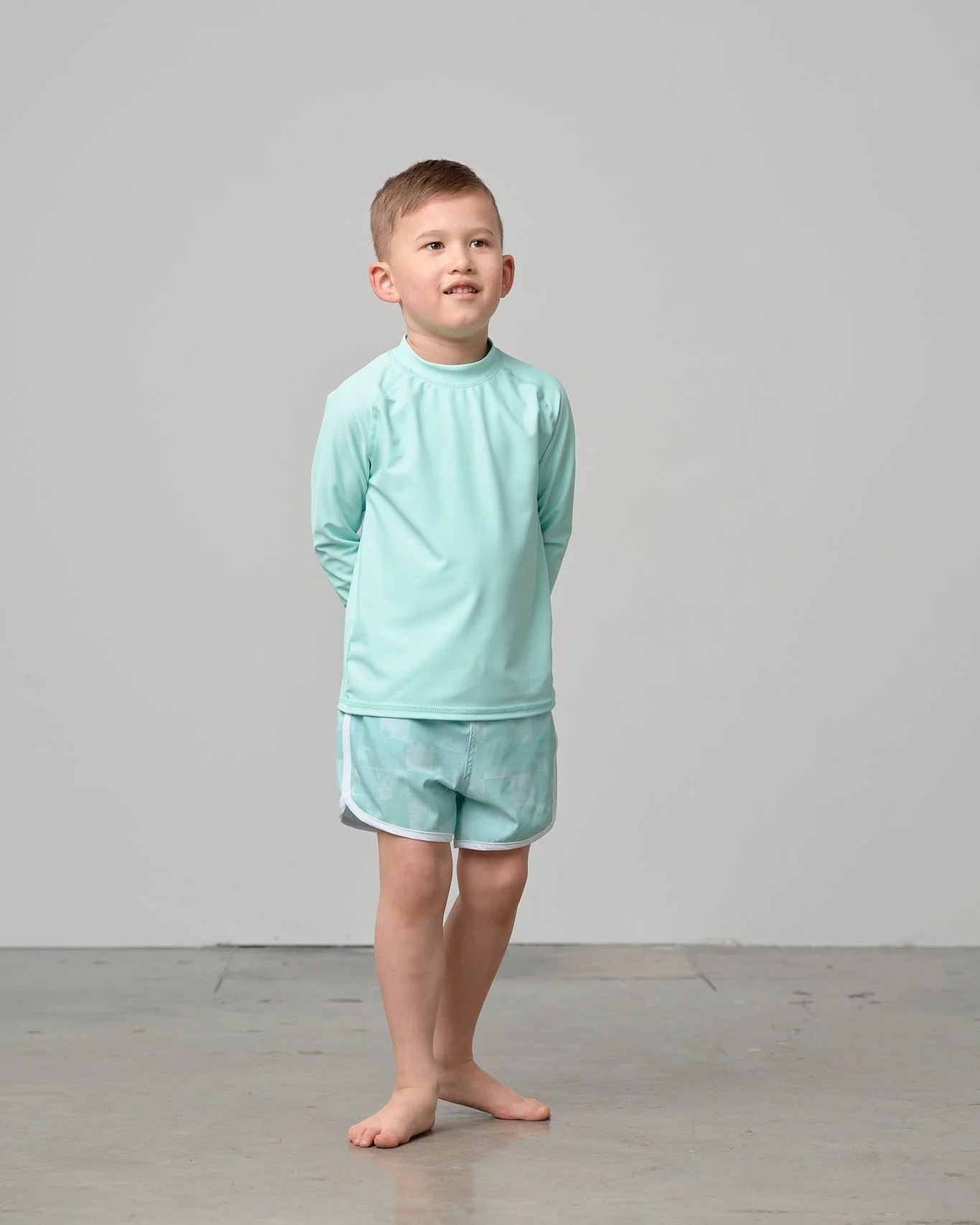 Boy's Swim Short - Mint Check - Image 7