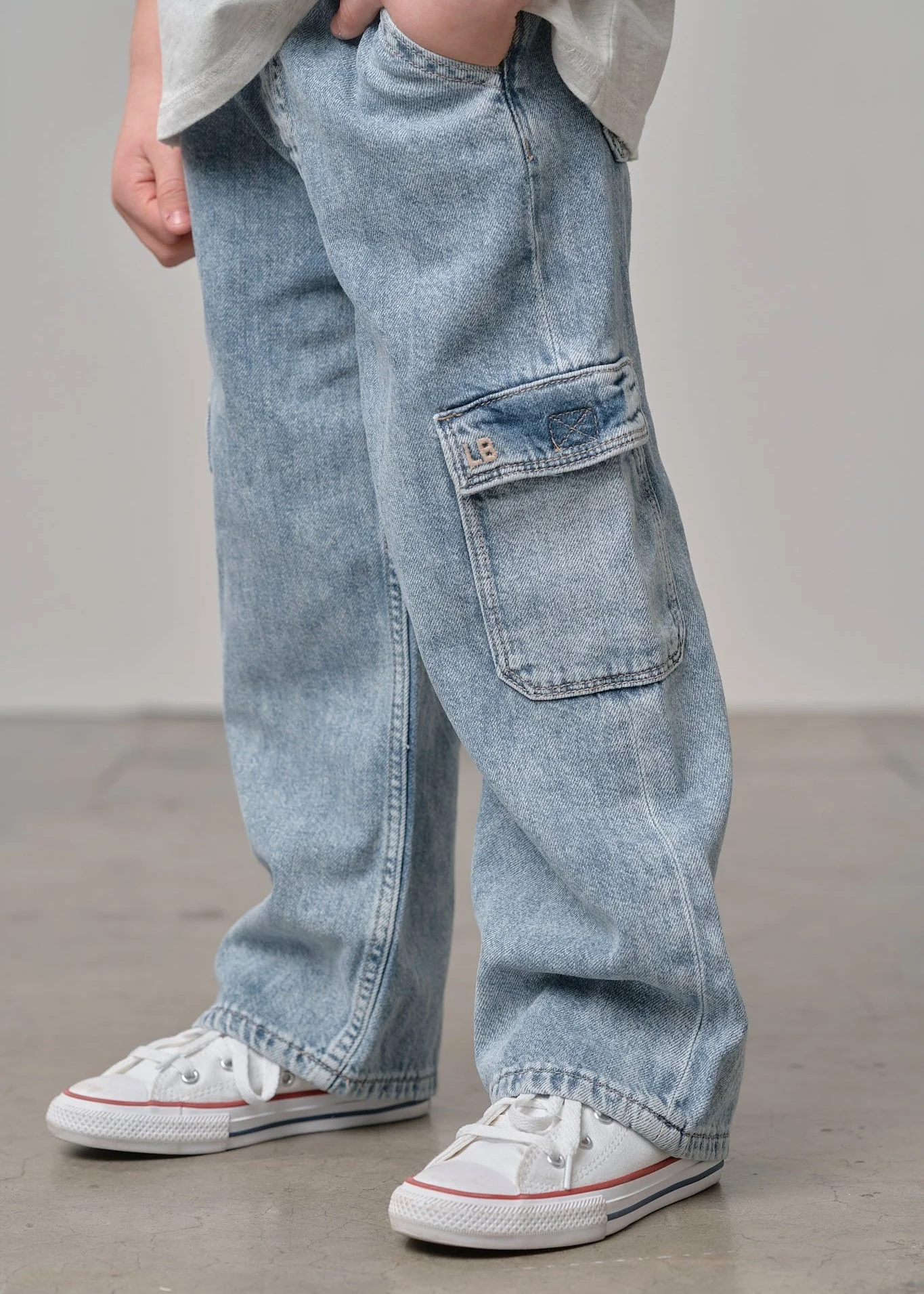 Cargo Denim Straight Leg - Light Wash - Image 10