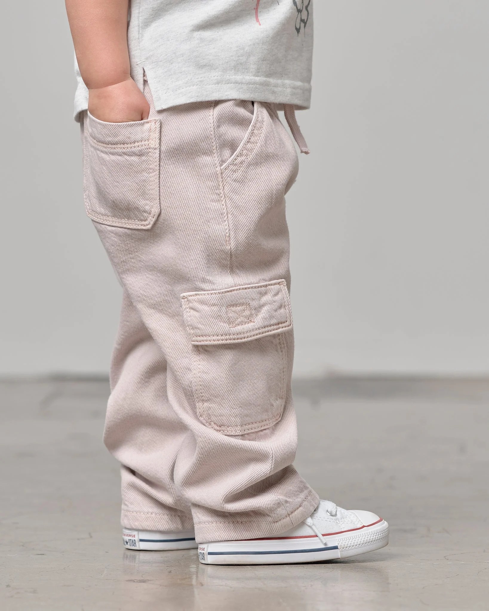 Cargo Denim Straight Leg - Soft Pink Wash - Image 14