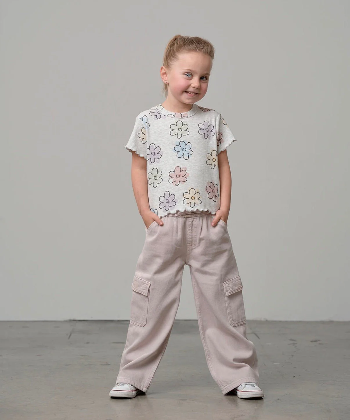 Cargo Denim Straight Leg - Soft Pink Wash - Image 3