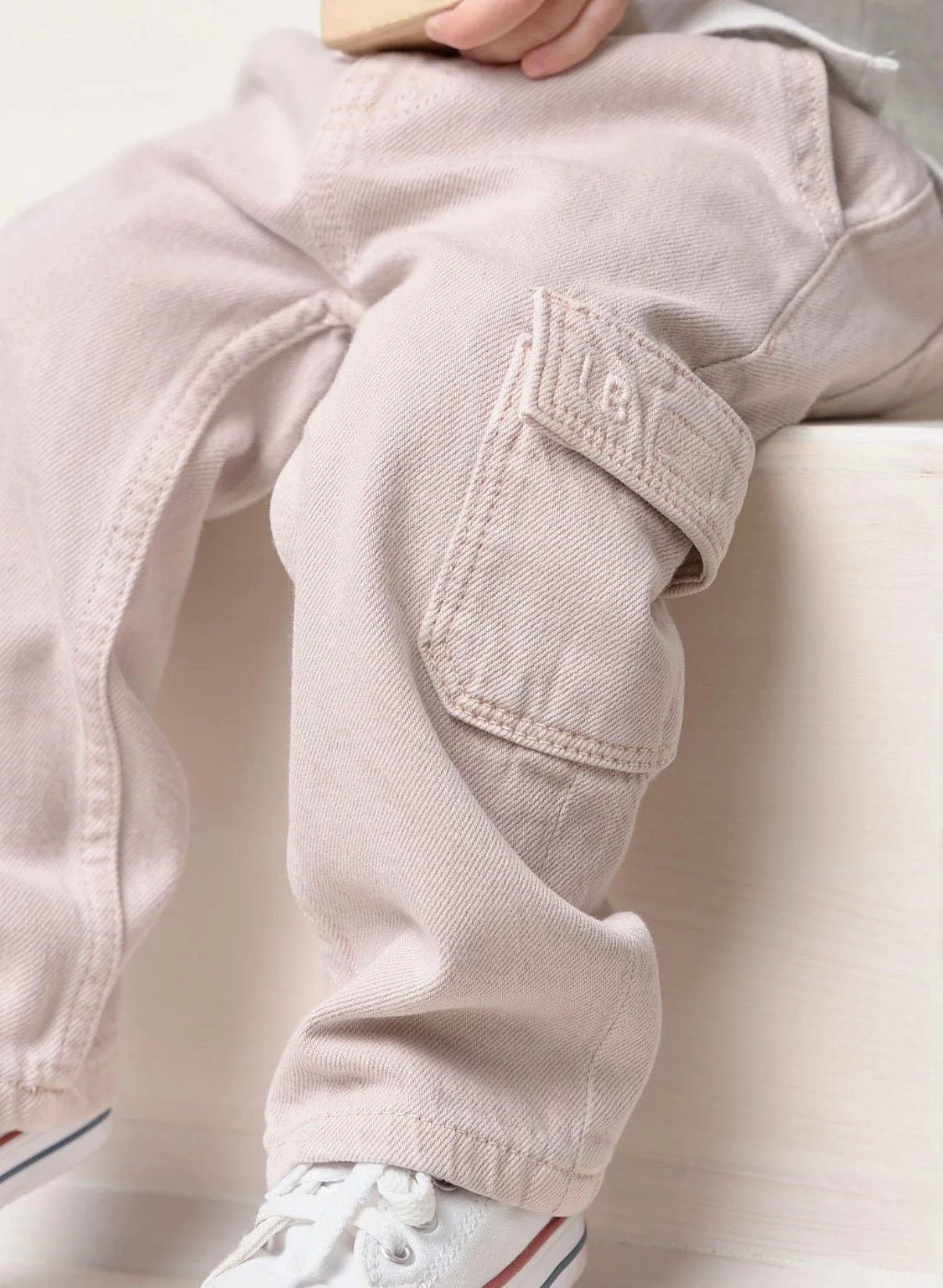 Cargo Denim Straight Leg - Soft Pink Wash - Image 7