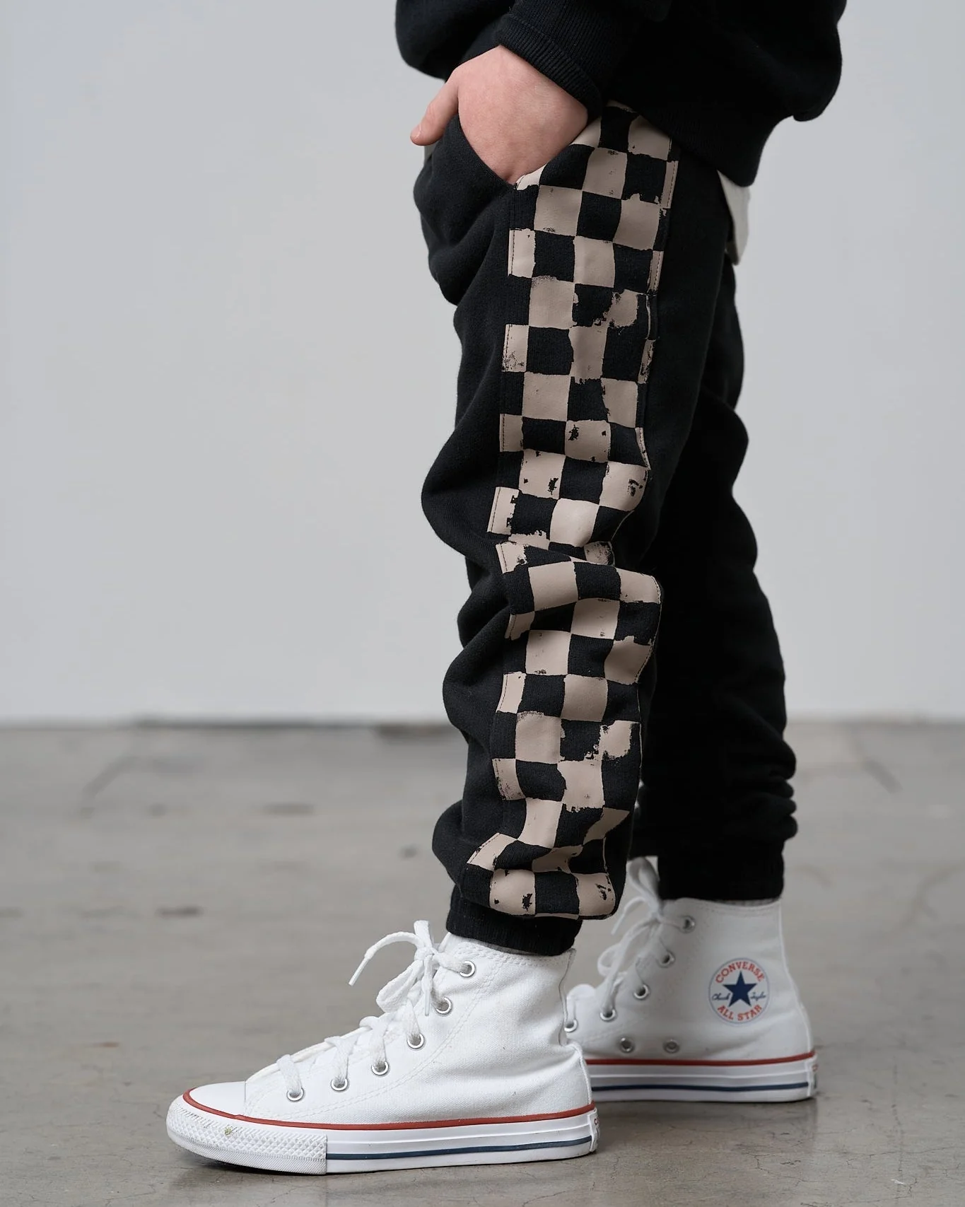 Check Stripe Elevated Sweatpant - Black - Image 5