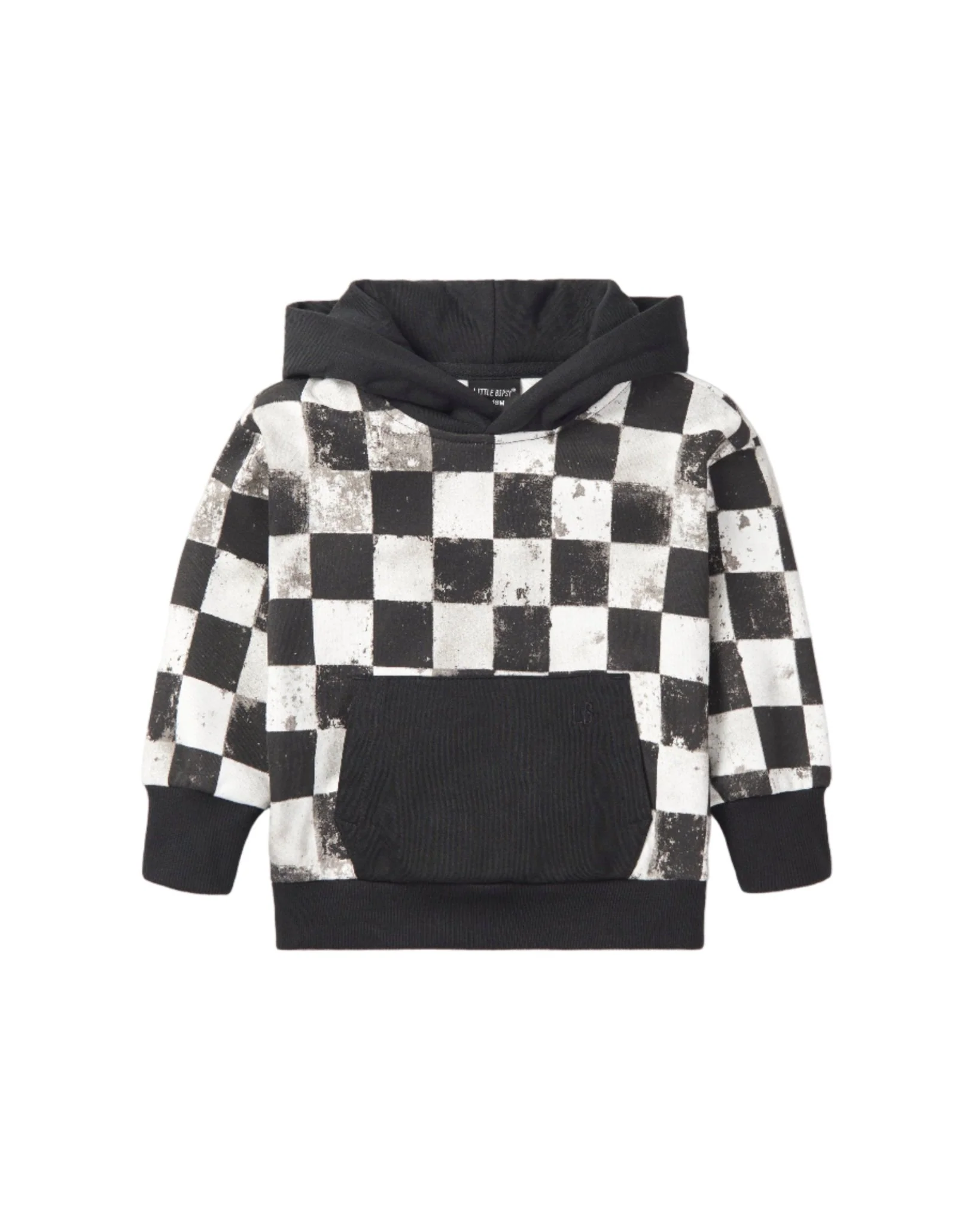 Checkered Hoodie - Black - Image 2