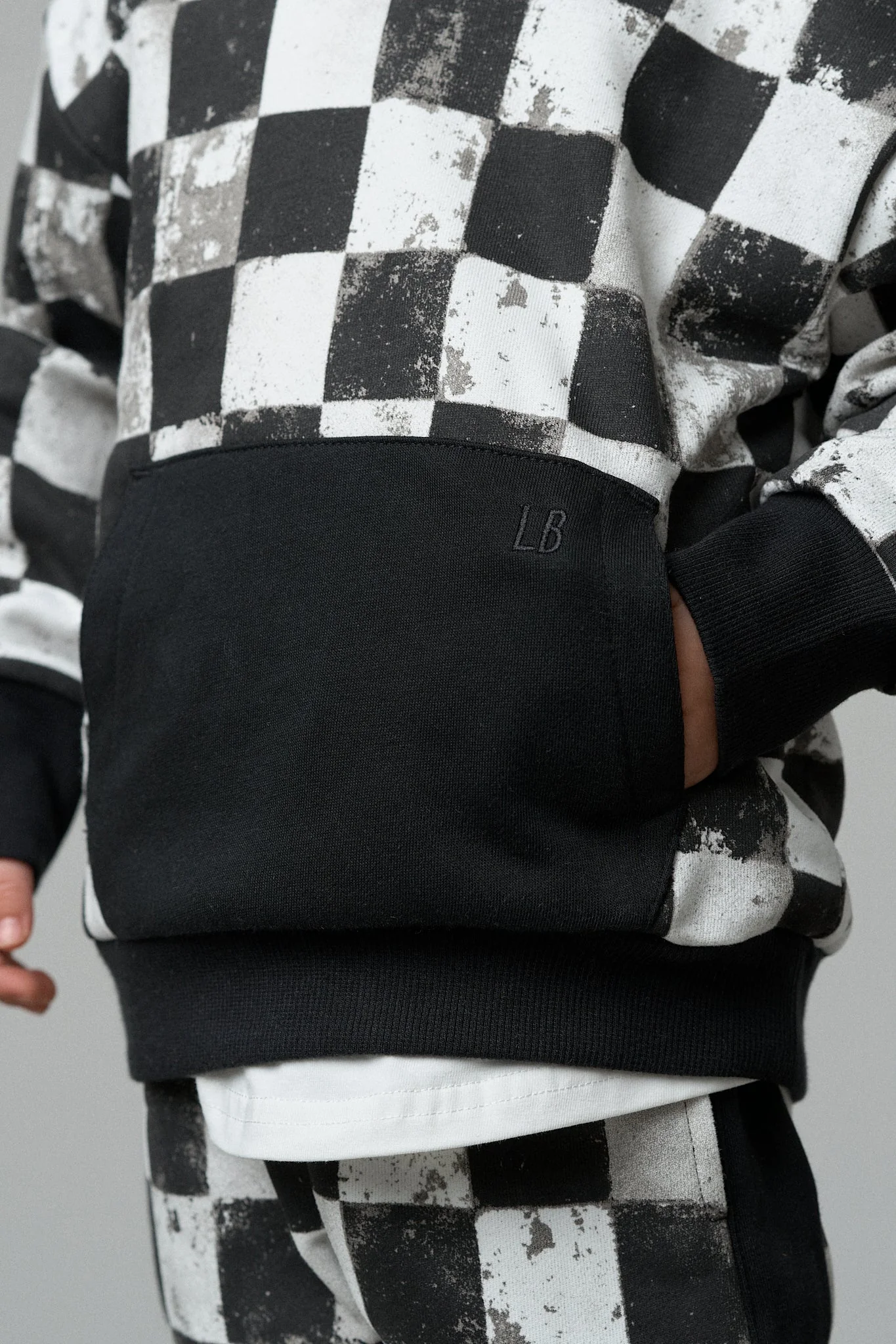 Checkered Hoodie - Black - Image 8