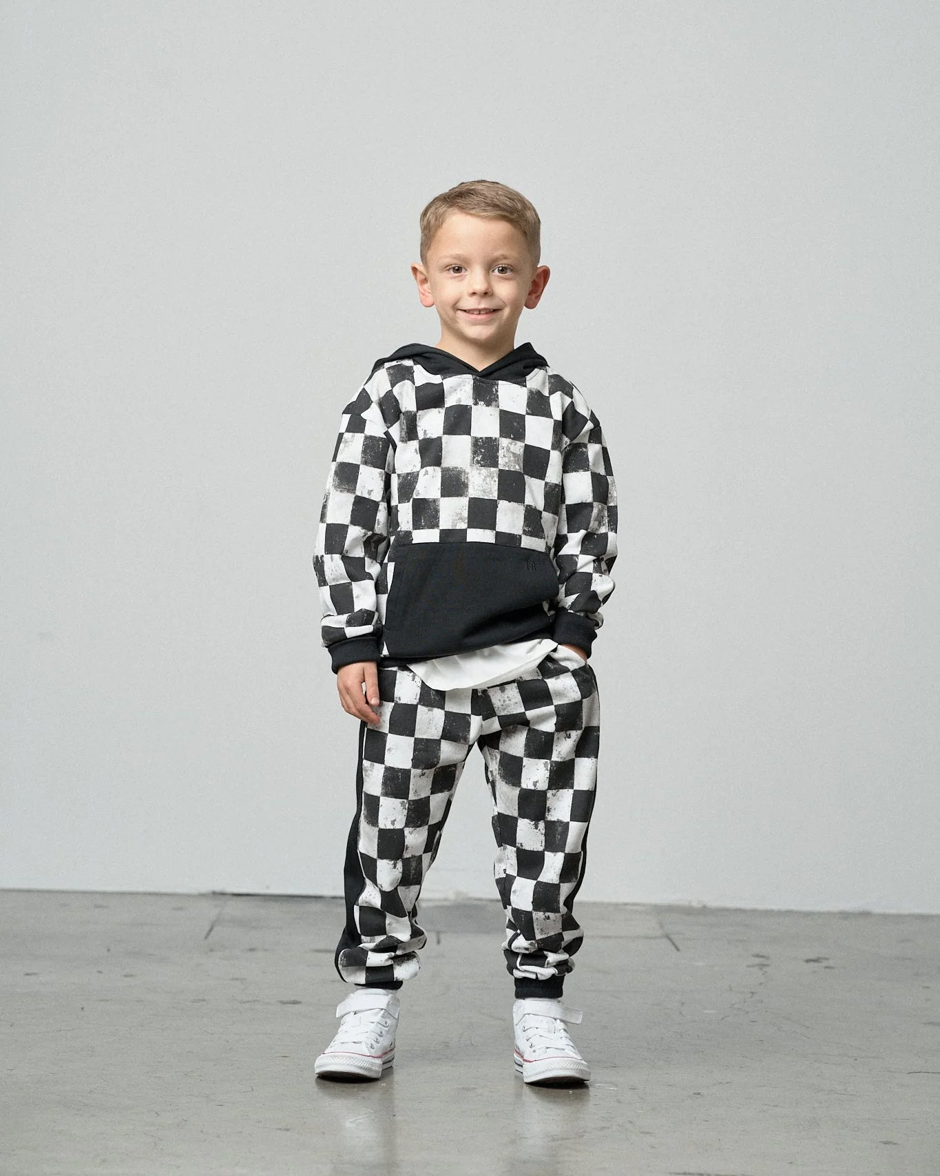 Checkered Sweatpant - Black - Image 4
