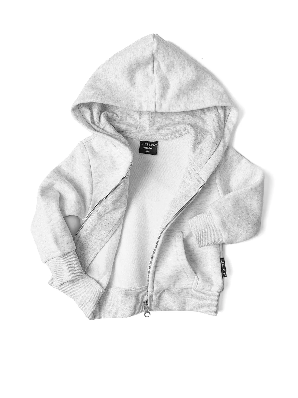 Classic Zip Hoodie - Light Heather Grey - Image 8