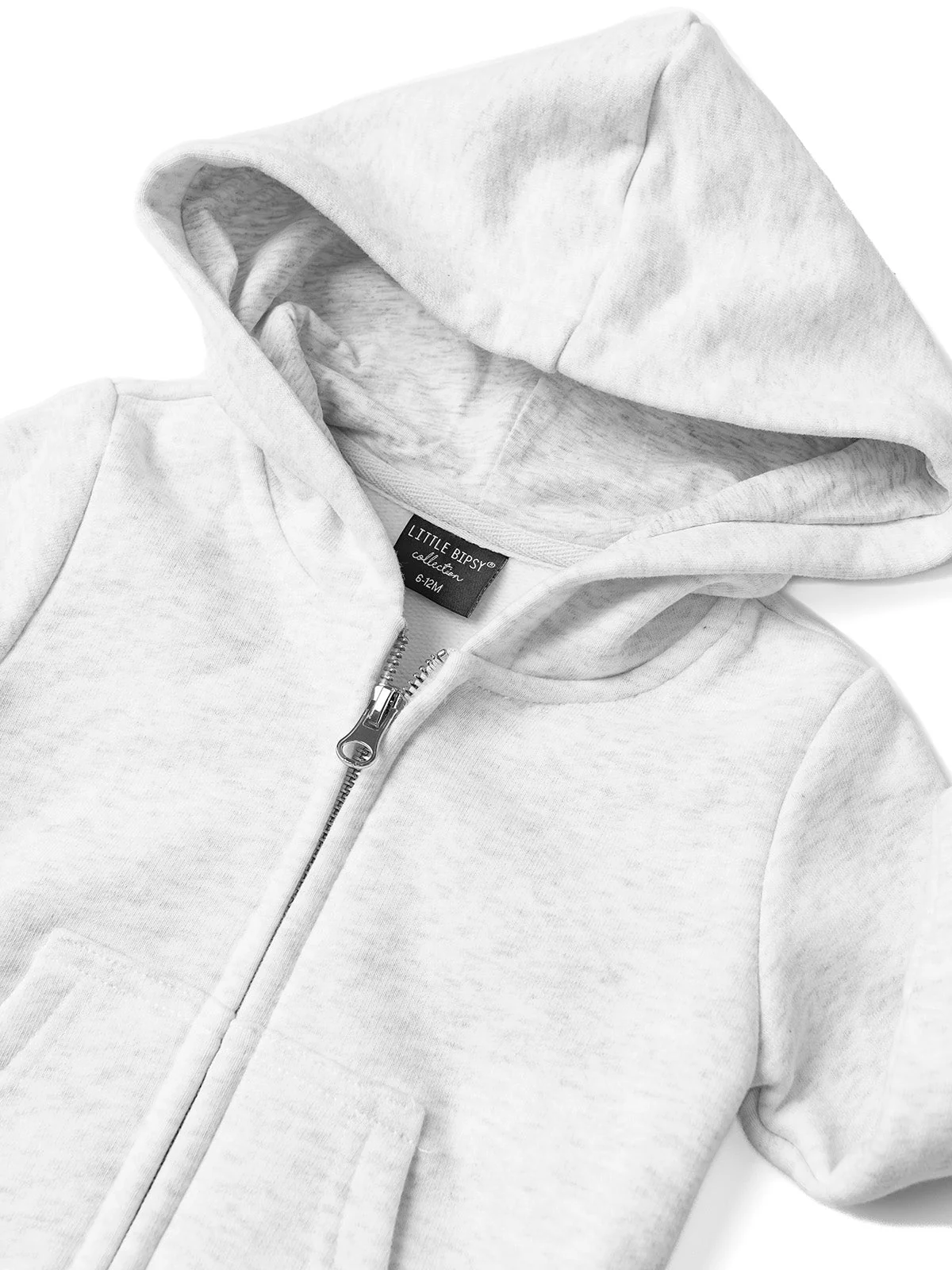 Classic Zip Hoodie - Light Heather Grey - Image 9
