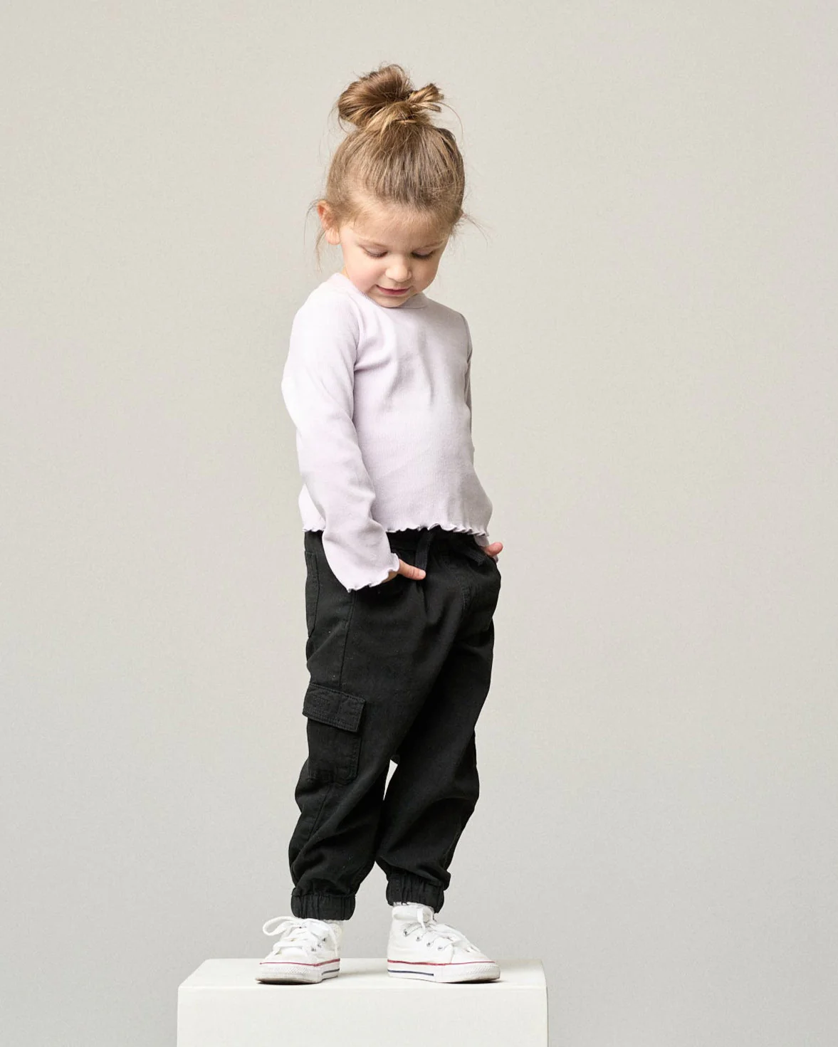 Cotton Twill Cargo Jogger - Black - Image 6