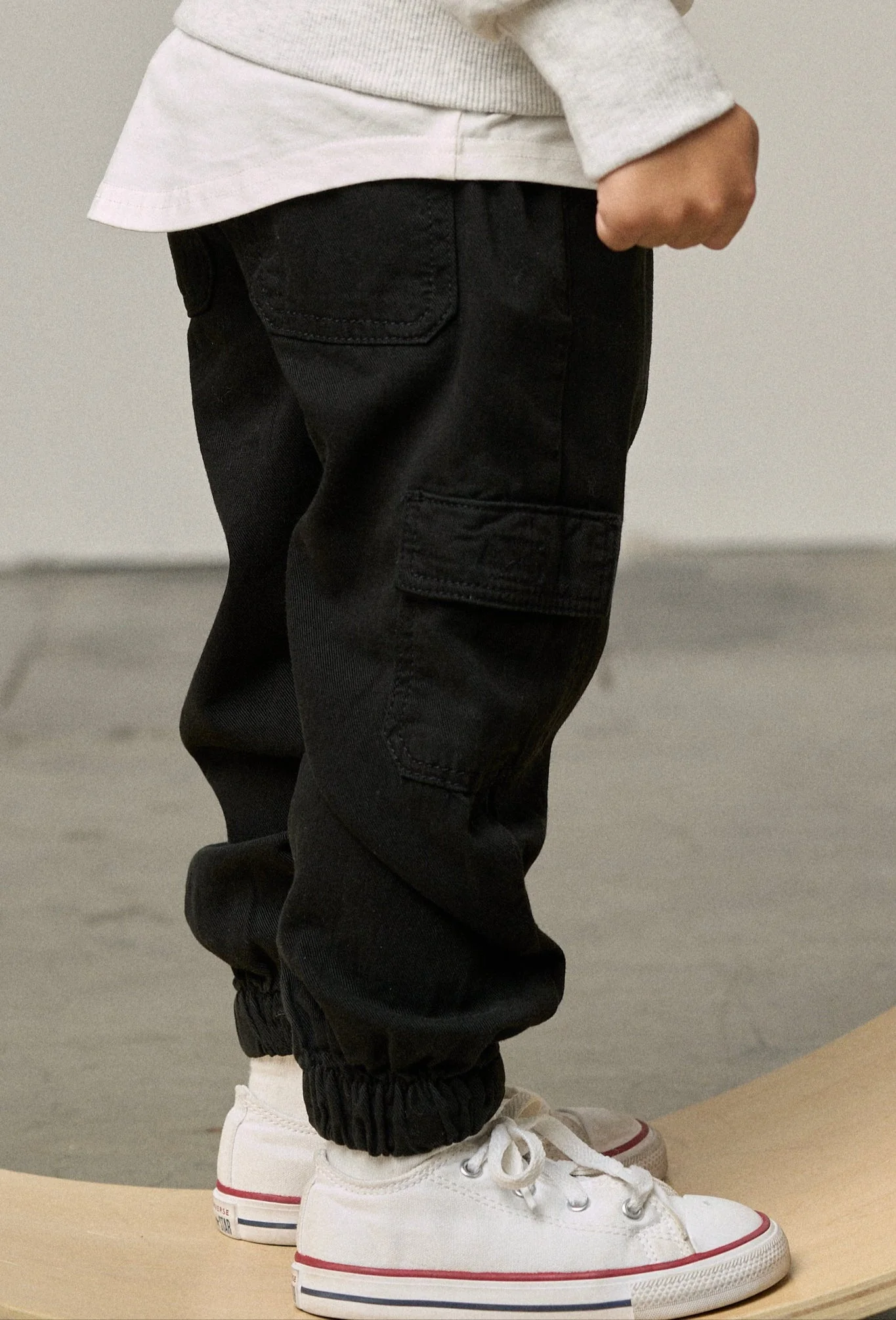 Cotton Twill Cargo Jogger - Black - Image 8