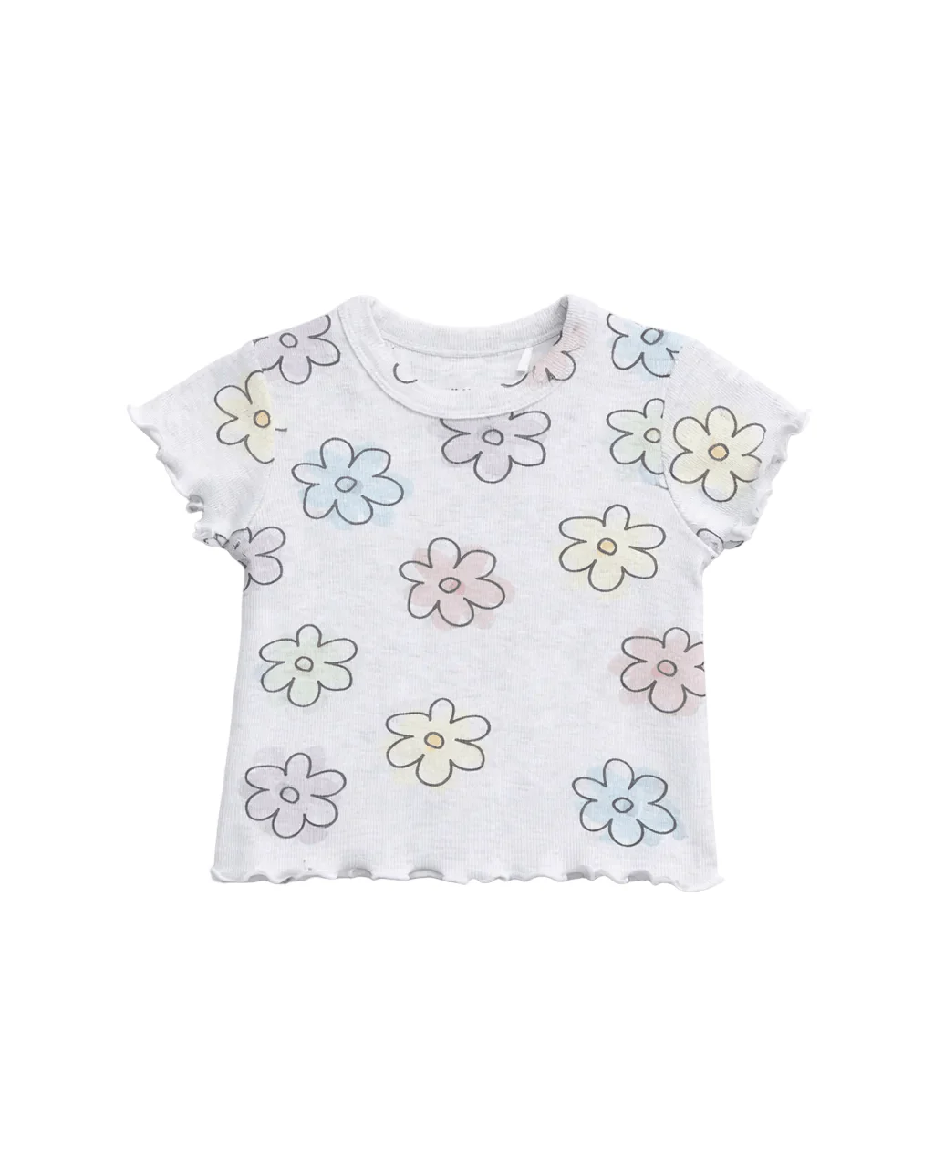 Ribbed Lettuce Trim Tee - Daisy Dreams - Image 11