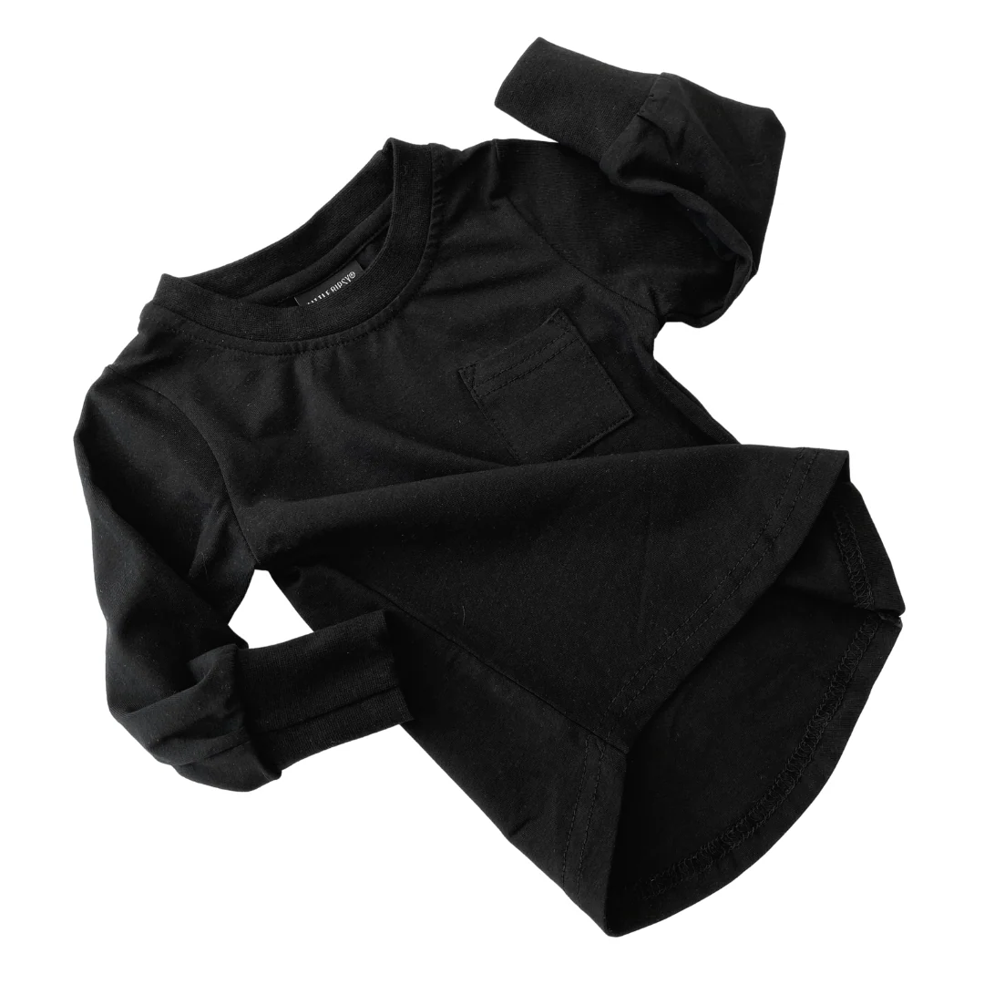 Long Sleeve Pocket Tee - Black - Image 10