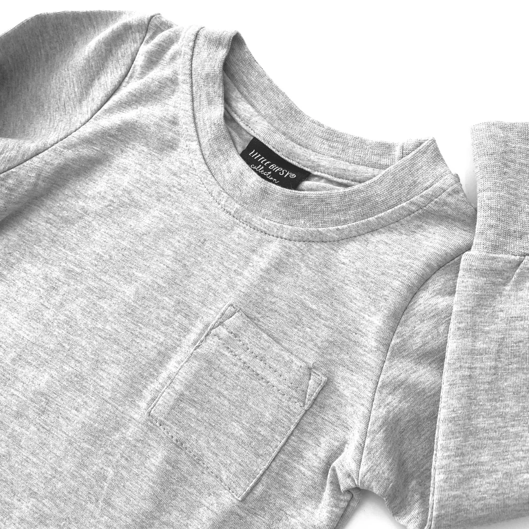 Long Sleeve Pocket Tee - Grey - Image 8