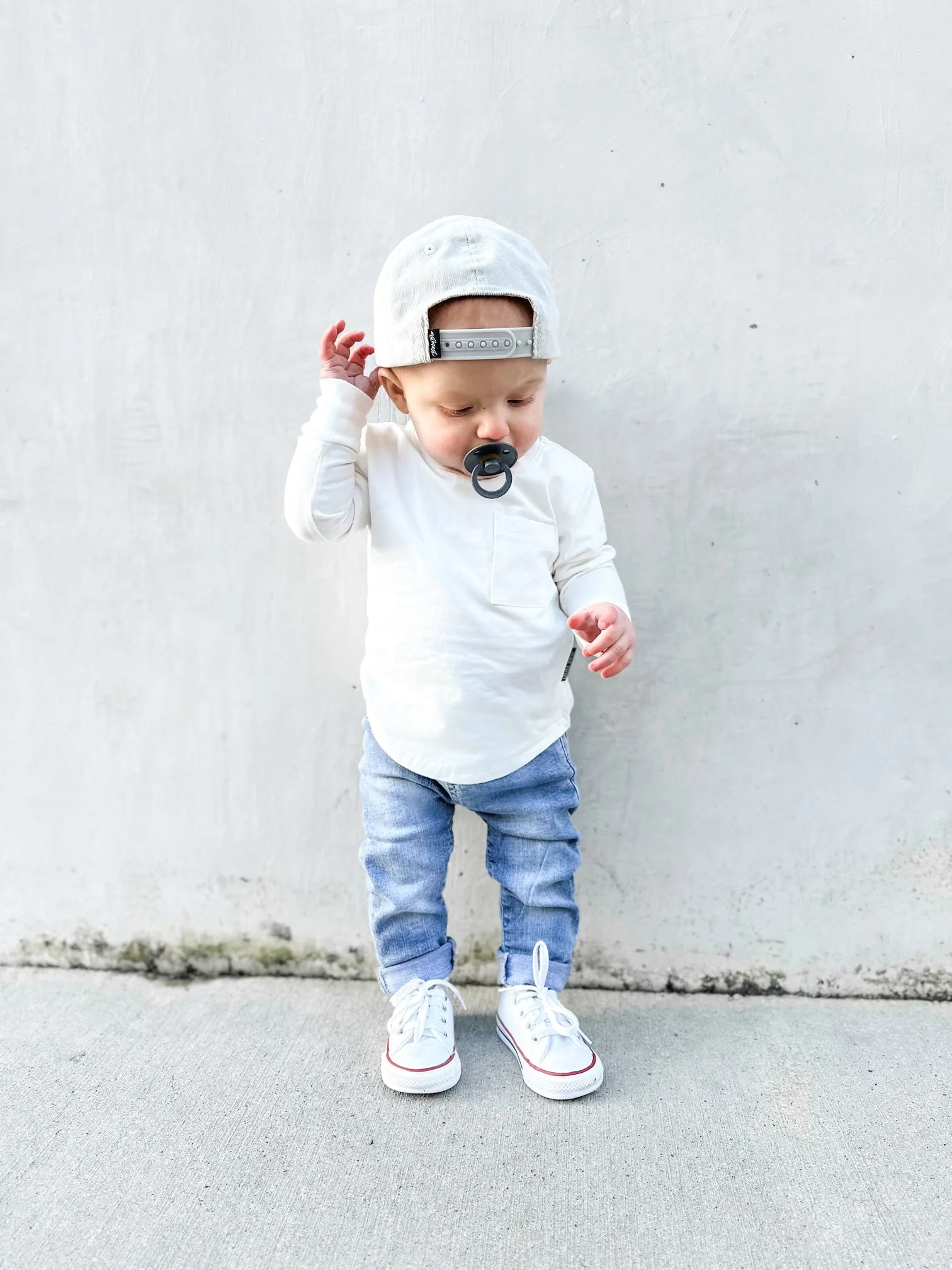Long Sleeve Pocket Tee - White - Image 4