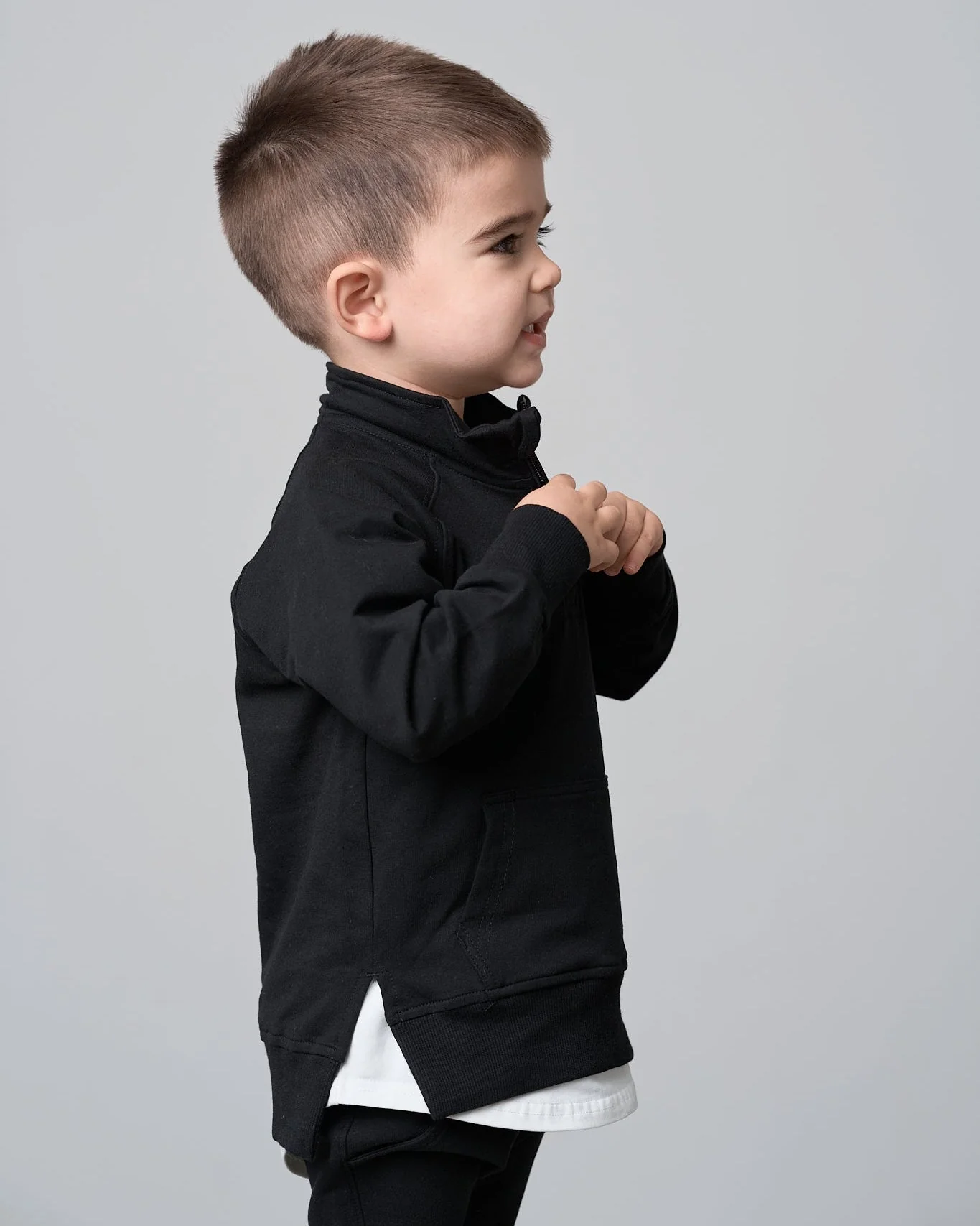 Quarter Zip Pullover - Black - Image 6