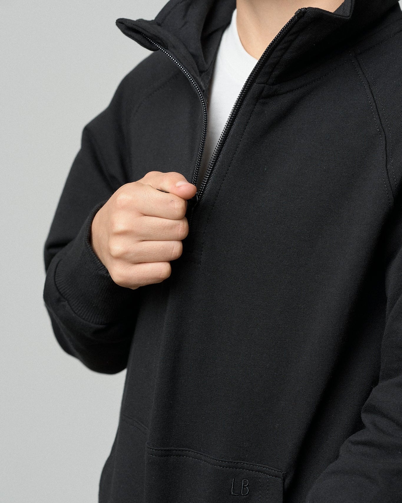 Quarter Zip Pullover - Black - Image 7