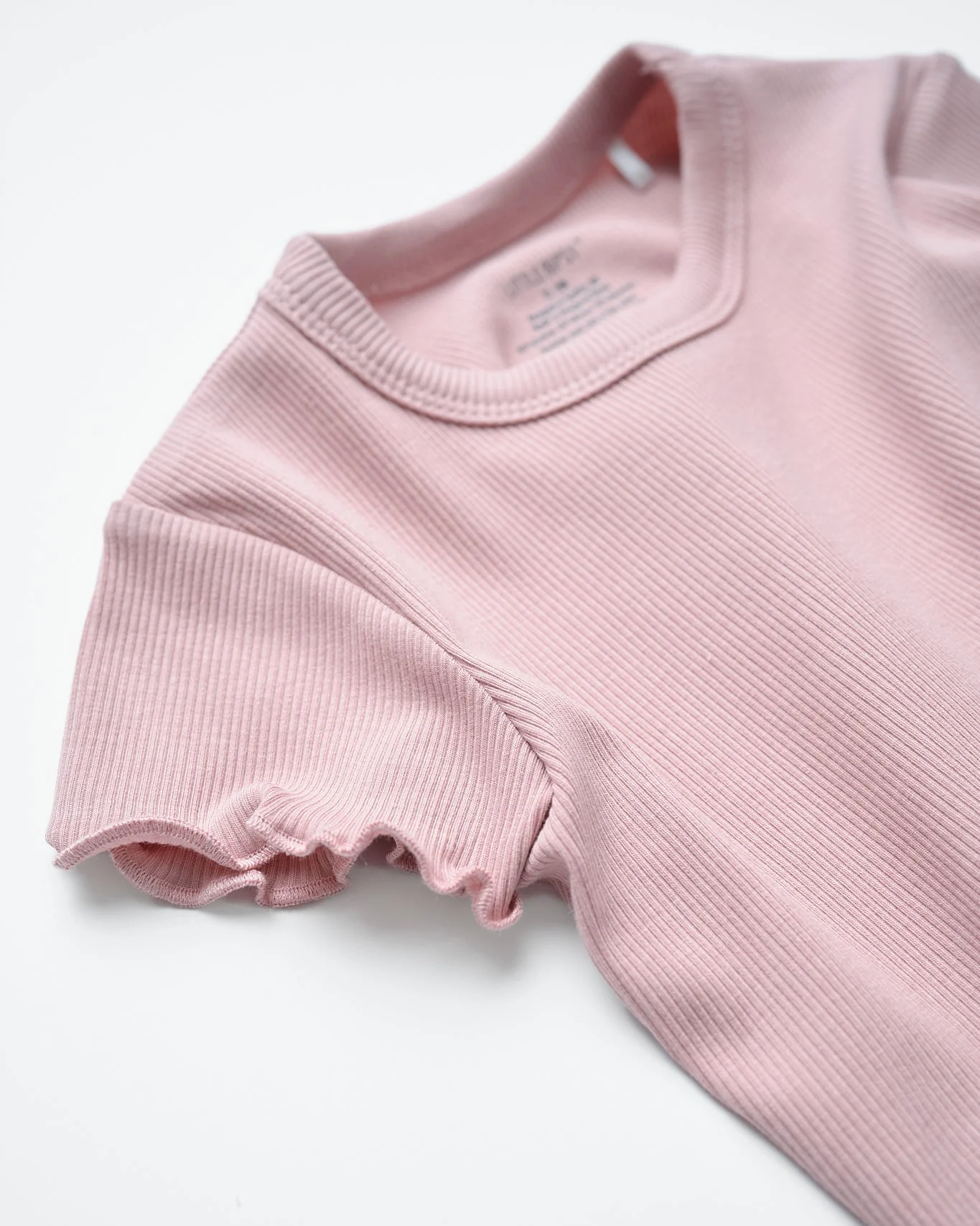 Ribbed Lettuce Trim Tee - Dusty Rosewood - Image 12