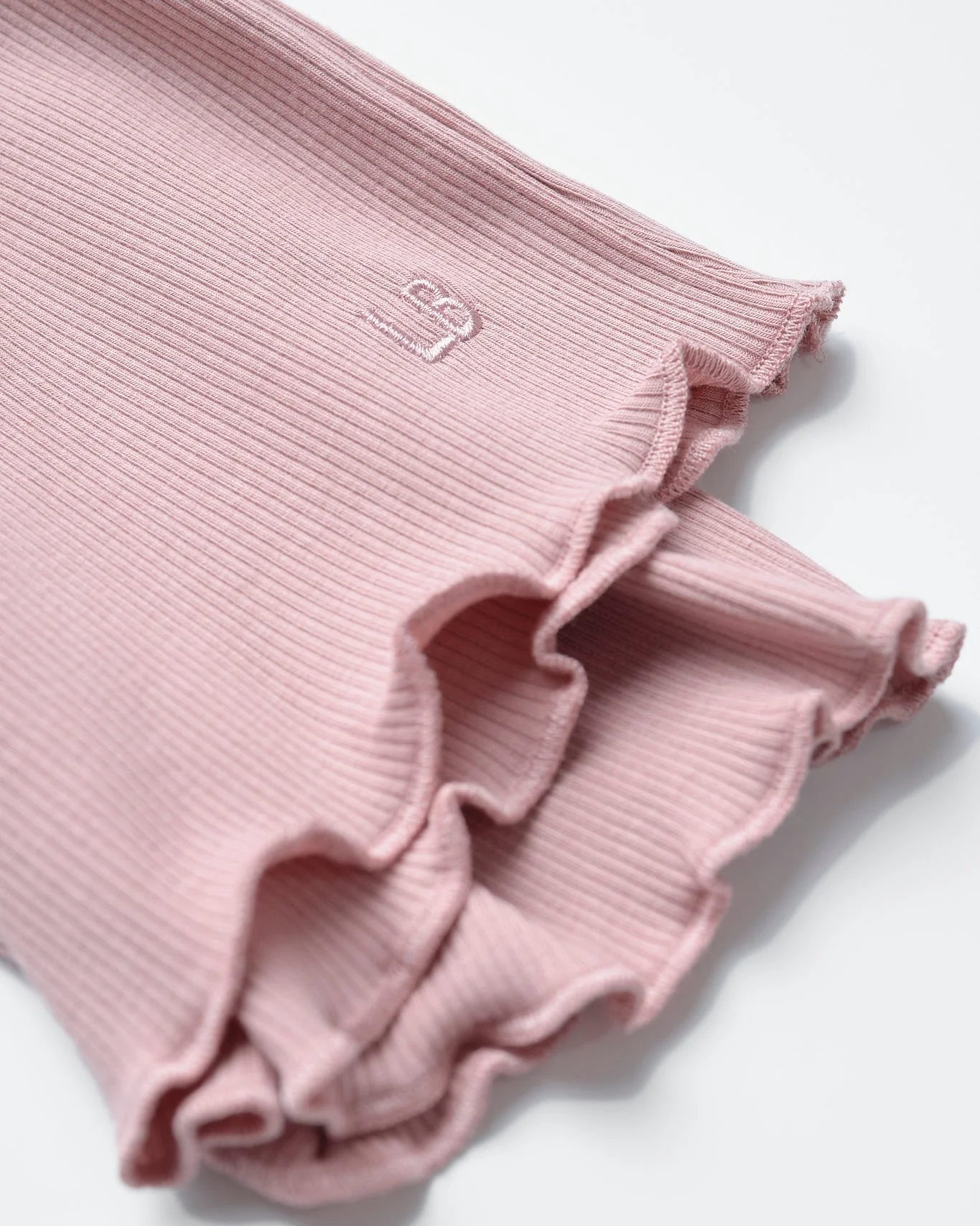 Ribbed Lettuce Trim Tee - Dusty Rosewood - Image 13
