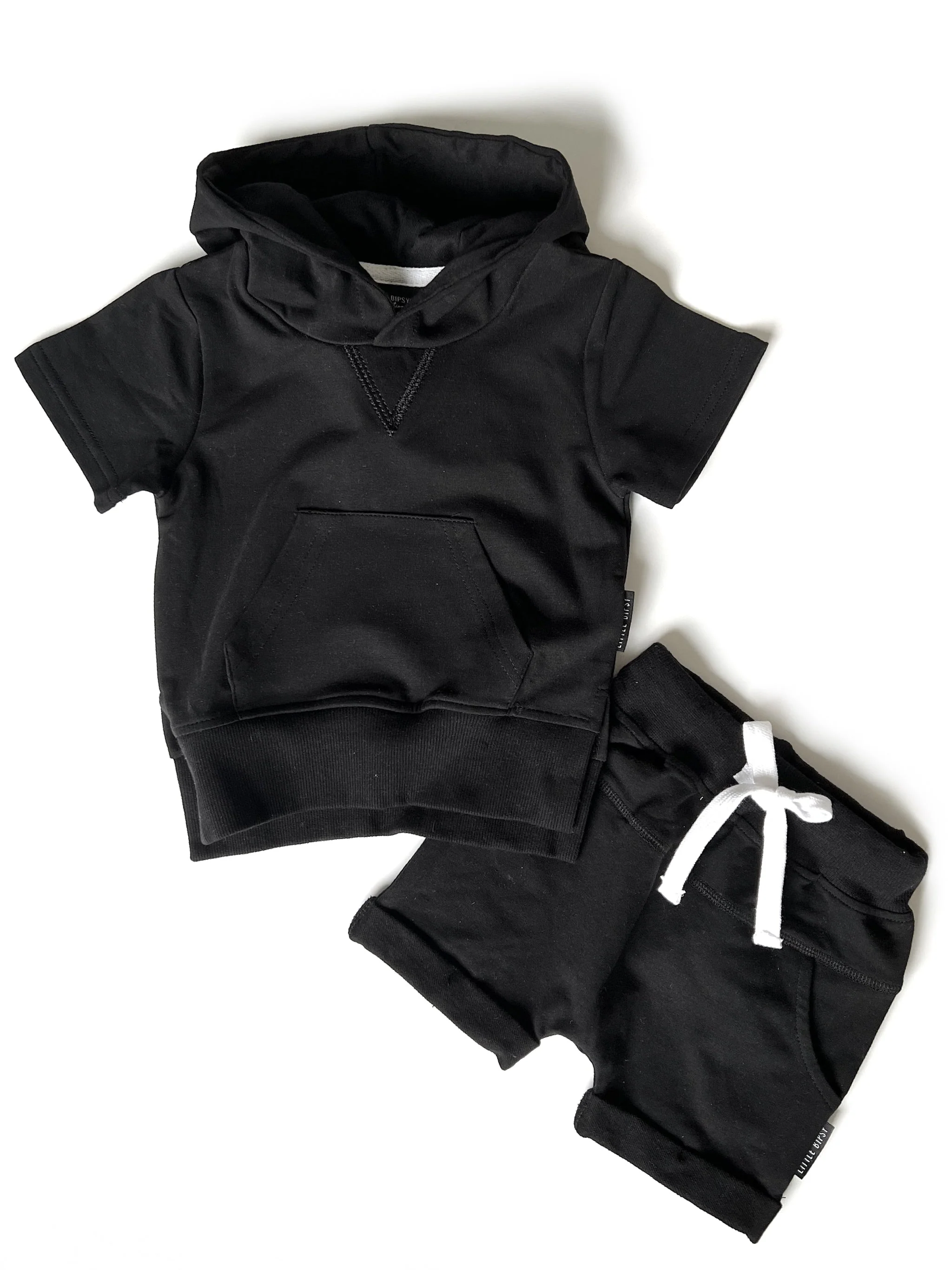 Short Sleeve Hoodie - Black - Image 14