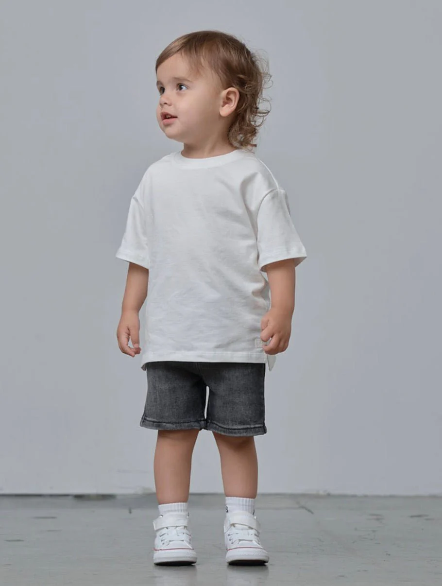 Straight Denim Short - Black Wash - Image 2