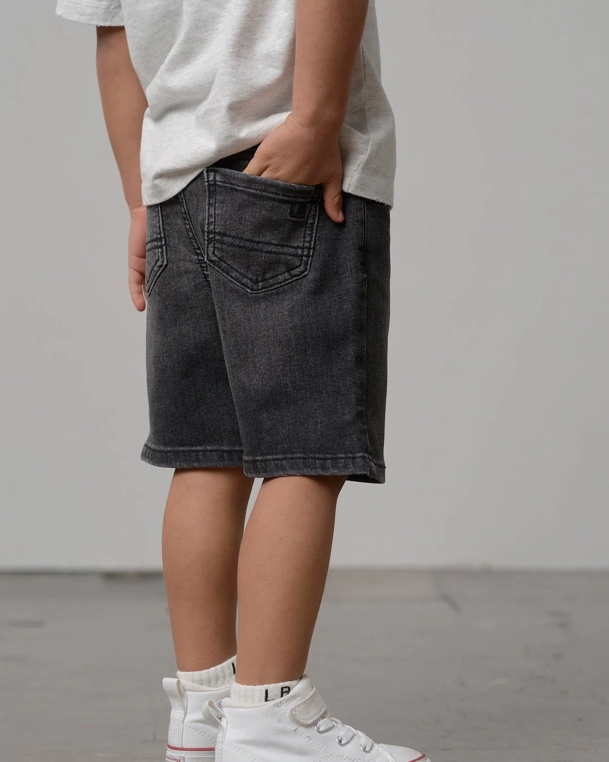 Straight Denim Short - Black Wash - Image 3