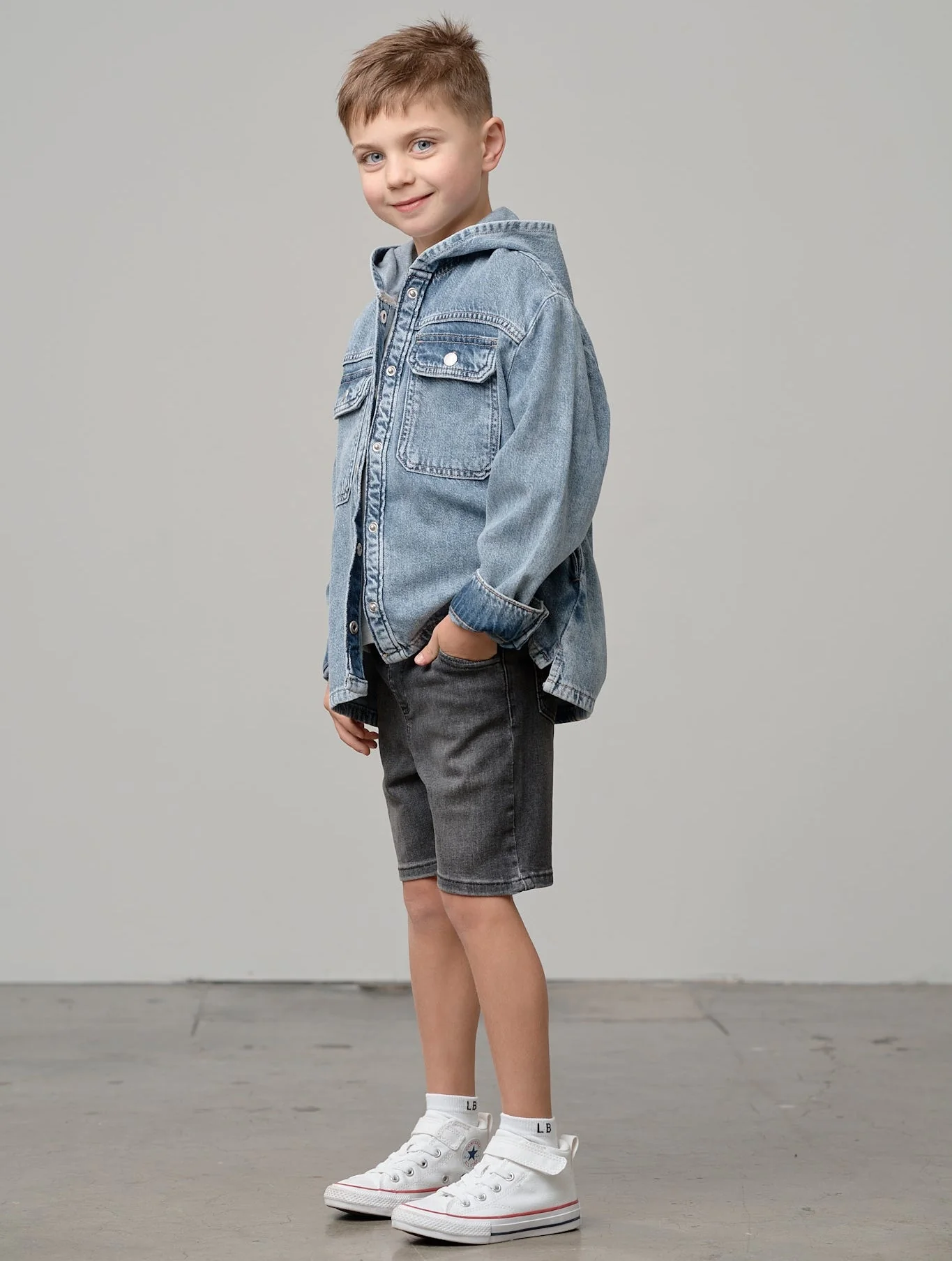Straight Denim Short - Black Wash - Image 4